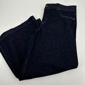 Spanx Indigo Wide Leg Jeans Dark Wash High Rise Plus Size 3X Shaping Jegging